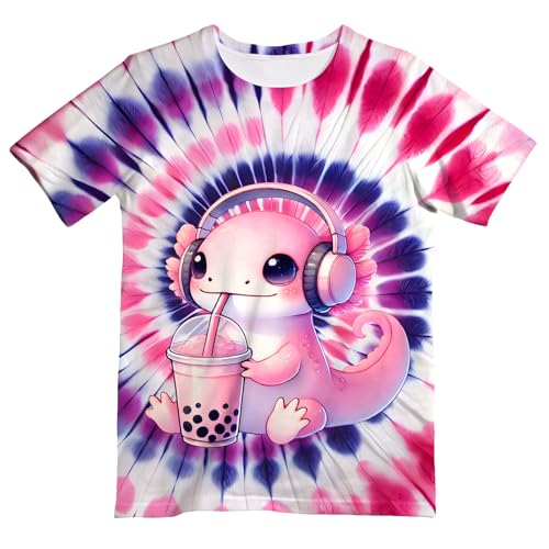 Image of Kids Neon Tie Dye Shirt for Boys Girls Tie-Dye T-Shirt Hippes Tshirt Senior Children Tee Size 6-16 Years Age