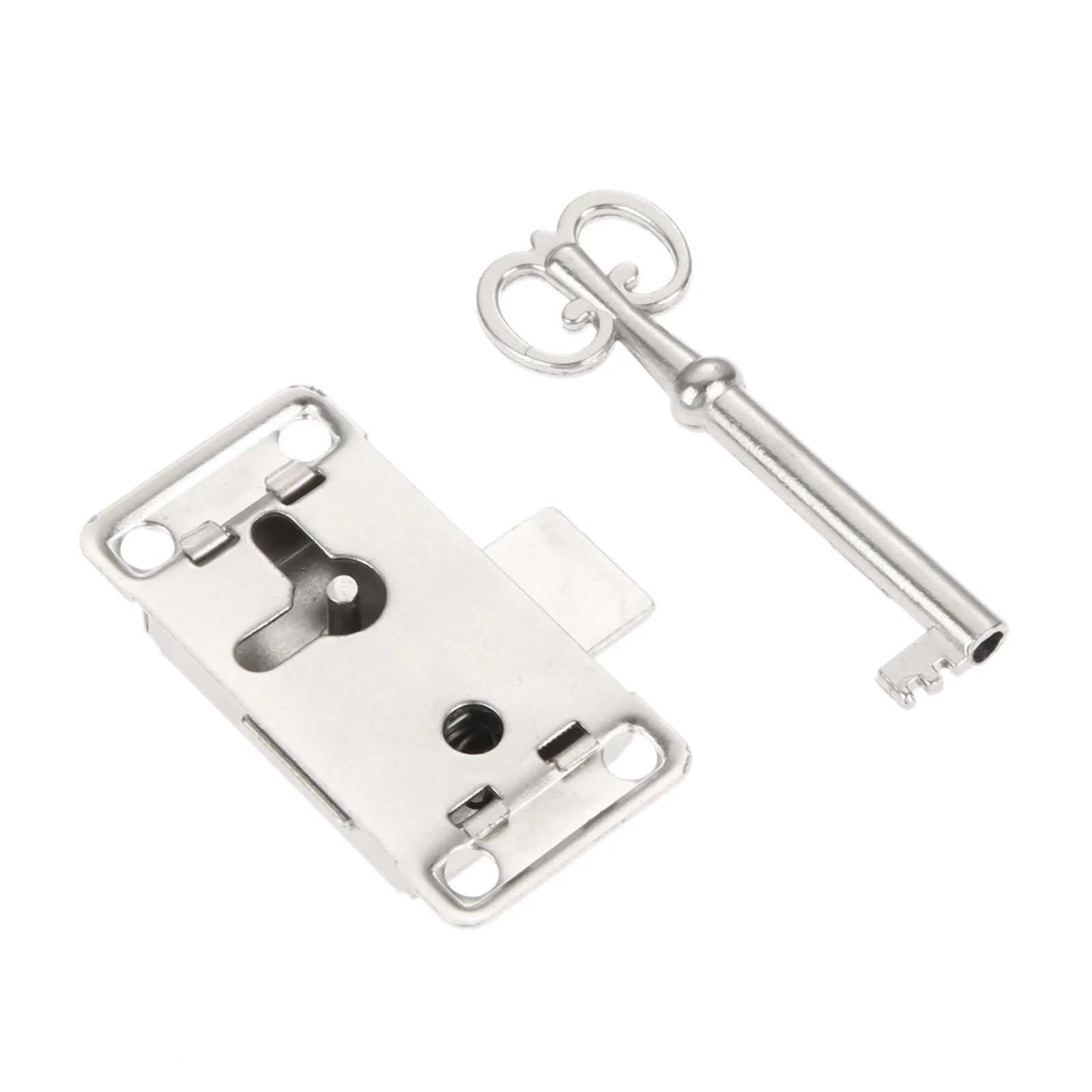 2sets Antique Iron Door Lock Drawer Jewelry Wood Box Cabinet Wardrobe Cupboard + Key Furniture Hardware Silver for Cabinets