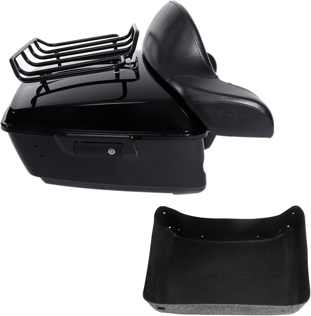 TCMT King Motorcycle Trunk Box Wrap Around Backrest Rear Speakers Fit for Harley 2014-2025 Trunk Touring CVO Road King Road Glide Street Glide Electra Glide