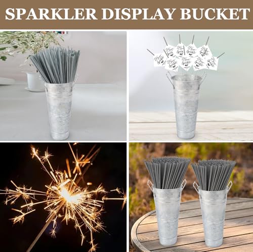 NowDoWin Small Galvanized Flower Bucket 8 Pack–10" Height, 4.33" Top Opening–Tabletop Size for Flower Buckets for Flower Bar Supplies, Bloom Bar Supplies–Metal Floral Buckets with Plastic Liner,Silver by Nowdowin - Image 7