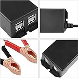 MEIRIYFA DC Converter with Battery Alligator Clip USB Charging Adapter, Motorcycle DC 12V 24V to 5V 3A 4-Port USB Multiport Power Buck Fast Charger for Phones Tablets Navigation Devices - 70CM - Image 6