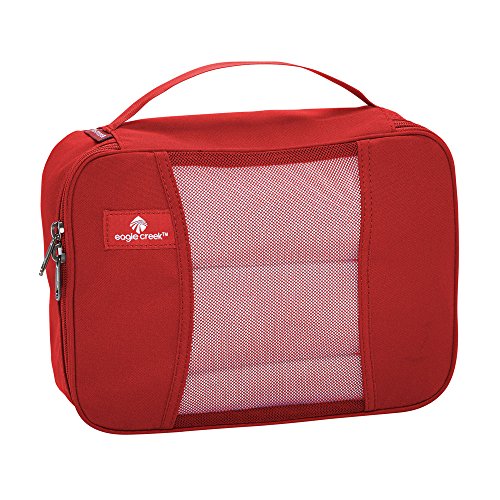 Eagle Creek Pack-It Original Small Packing Cubes for Suitcases - Durable Travel Organizer Bags for Luggage with Rugged Dual Zippers and Top Grab Handle, Red Fire