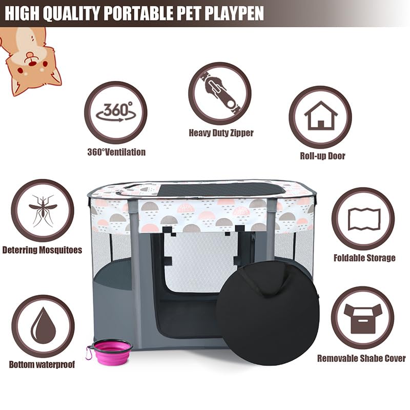 MEETCARE Pet Playpen, Foldable Dog Cat Playpens,Portable Exercise Kennel Tent Crate,Water-Resistant Breathable Shade Cover, Indoor Outdoor Travel Camping Use for Small Animals (Small), Brown MEETCARE Pet Playpen, Foldable Dog Cat Playpens,Portable Exercise Kennel Tent Crate,Water-Resistant Breathable Shade Cover, Indoor Outdoor Travel Camping Use for Small Animals (Small), Brown