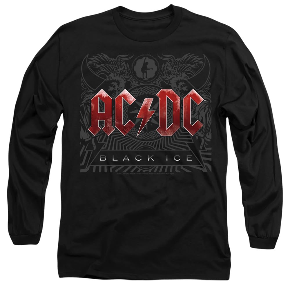 ACDC Black Ice Mens Long Sleeve T Shirt, Black, XX-Large