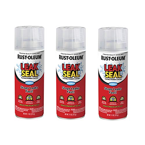 Rust-Oleum 265495A3 LeakSeal Flexible Rubber Coating Spray, Clear, 11 Ounce (Pack of 3)