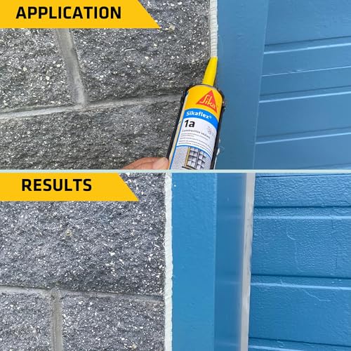 Sikaflex 1a Kit - One Component, Flexible, Non Sag, Polyurethane Concrete and Masonry Sealant for Vertical and Horizontal Surfaces, Sikaflex 1a 10 oz (White, Pack of 12)