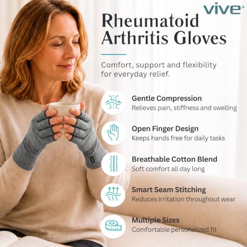 Image of Vive Arthritis Gloves - Men, Women Rheumatoid Compression Hand Glove