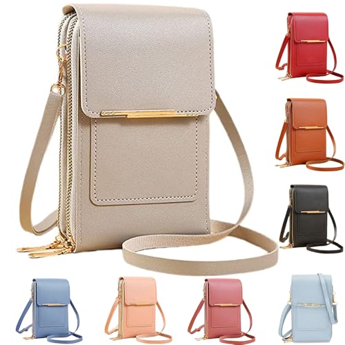 Image of Anti-Theft Leather Bag,Small Crossbody Cell Phone Purse Wallet for Women,RFID Block Phone Purse Crossbody with Shoulder Strap