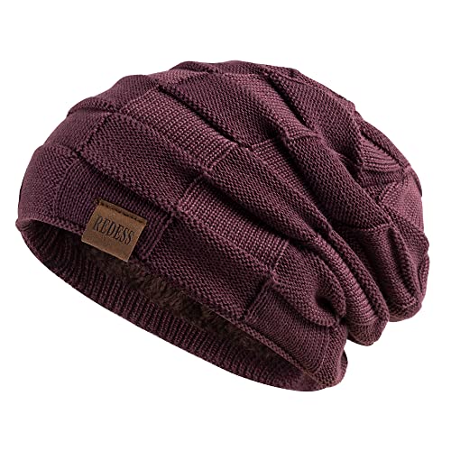 Image of REDESS Beanie Hat for Men and Women Winter Warm Hats Knit Slouchy Thick Skull Cap Acrylic Wool