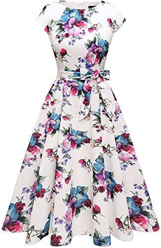 Image of DRESSTELLS Women's Cocktail Dresses, Formal Wedding Guest Modest Church Vintage Tea Party Midi Evening Dress