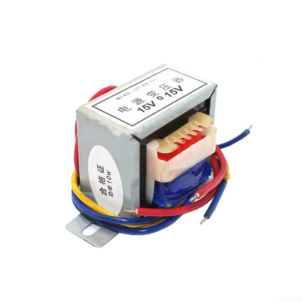 Single Phase 10W Power Transformer EI48 Converts 220V AC to 15V/18V with Flame Retardant Material (Dual output 15V)