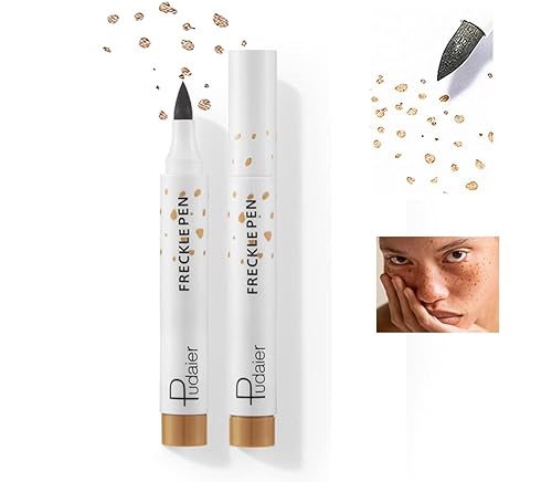 AKARY Lápiz corrector de color de pecas, realista, para pecas, impermeable, duradero, punto suave, kit de maquillaje profesional de pecas falsas