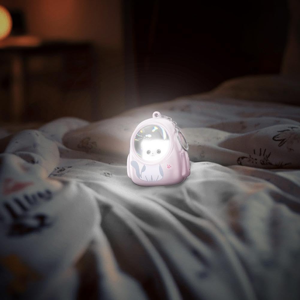 Mini Keychain Flashlight,Cute Cat LED Keychain Flashlight, Battery Powered Torch Light,Super Mini Keychain Flashlights,Small Pocket Keychain Light for Camping Party Favors