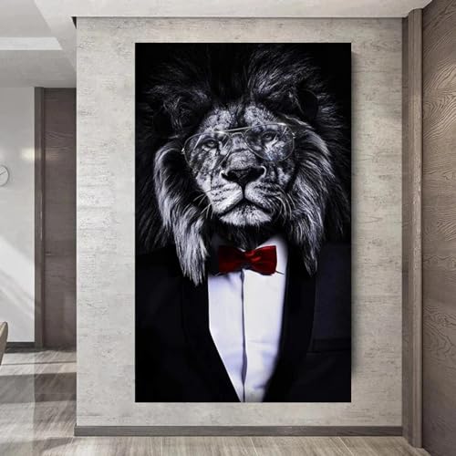 Peinture sur toile lions et singes pour raviver un mur de salon vide