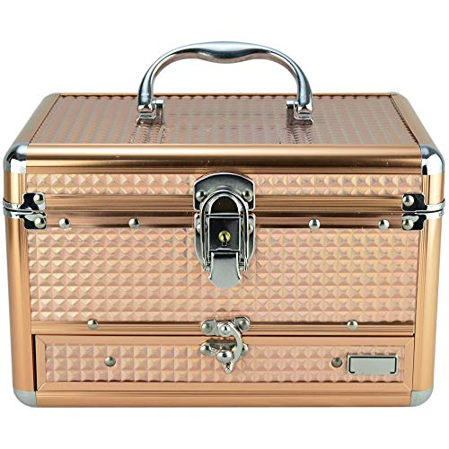 Maleta Para Maquiagem e Joias Frasqueira Luxo Cobre CBRN11094