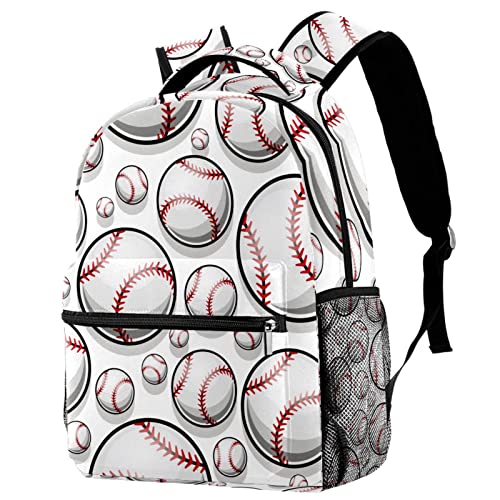 Sac à dos sac de sport de voyage baseball blanc ado enfant avec filet bouteille