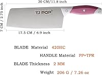 Vista 31 de TJ POP Chinese Chef Cleaver, 7.5 Inch Stainless Steel Knife with Ergonomic Handle, Ultra Sharp Kitchen Knife for Home and Restaurant