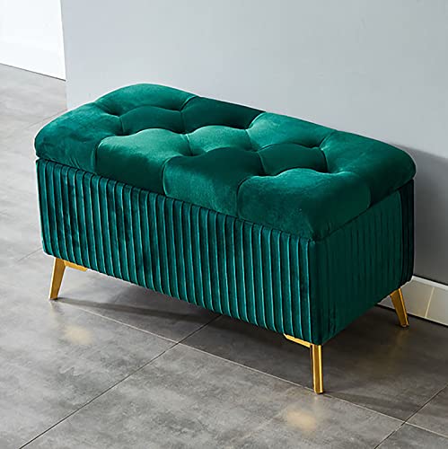 Repose-Pieds moderne en velours vert foncé pour optimiser les petits espaces encombrés
