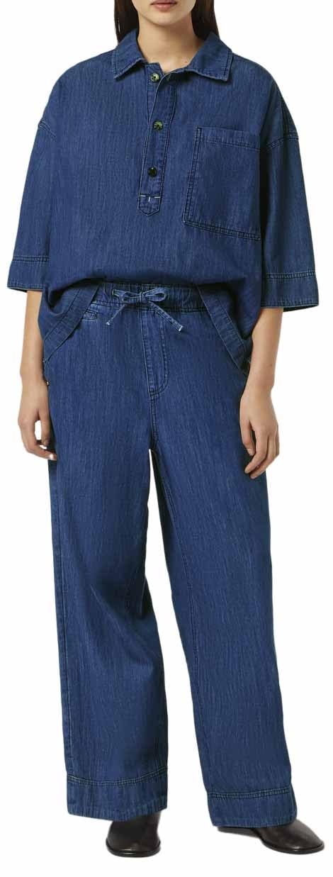Scotch & Soda Damen Sporty Workwear Pant in Lightweight Denim Washed Indigo Jeans