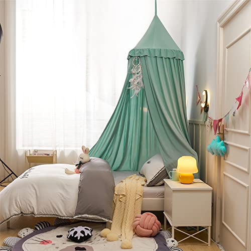 Vethin Bed Canopy For Girls Kids Bed,Princess Round Dome Dreamy Mosquito Net For Kids Room Bed Decor,Children Reading Nook Play Tent Canopy Castle (Dome Green) #TOP3