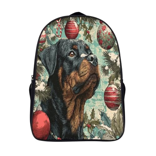 Sac à dos chien de noël pour fille primaire et élève secondaire à 2 compartiments