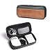 Dpark PU Leather & Canvas Universal Cable Organizer Electronics Accessories Case Waterproof Travel Carrying Bag for Phone, Charge, Power Bank (Black)