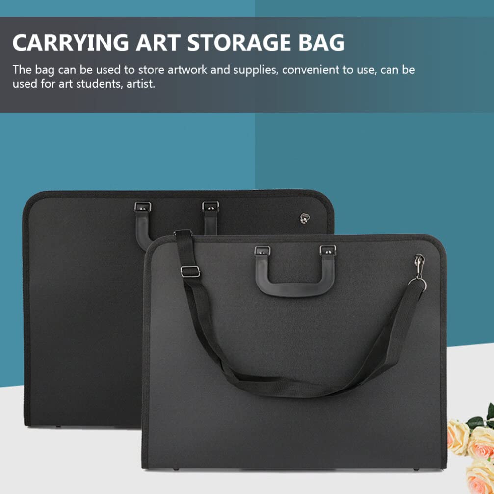 Hemobllo Borsa per Portfolio Artistico Custodia per Trasporto Disegni Borsa Portatile per Artisti con Manico Materiale di Buona Qualità Robusta e Pratica