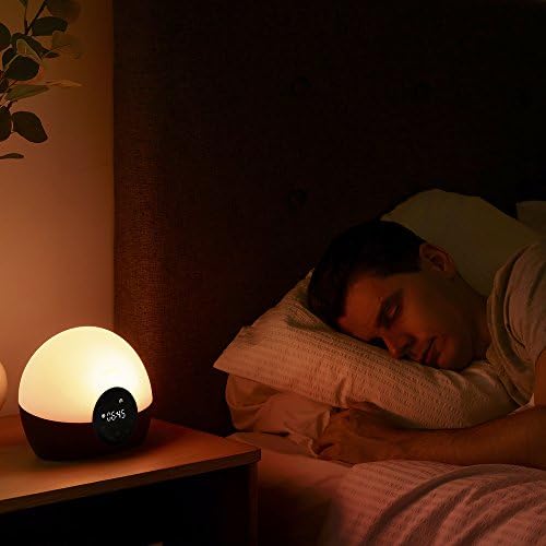 Lumie Bodyclock Glow 150 Budzik z Lampką Budzącą, 10 Dźwiękami i Ułatwiającą Zasypianie Funkcją Symulacji Zachodu Słońca, Czarno-Cielisty