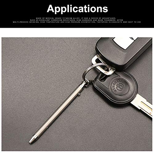 TISUR Titanium Bolt Integrated Toothpick and Holder Keychain Ultralight Travel Kits (Gray) - Thumbnail 7