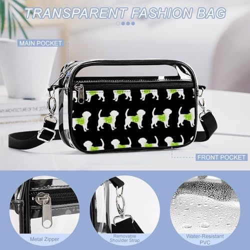 Musical Note Dog Clear Stadium Bag Mini Crossbody Bag Anti-Theft Side Shoulder Bags Messenger Bag Unisex4