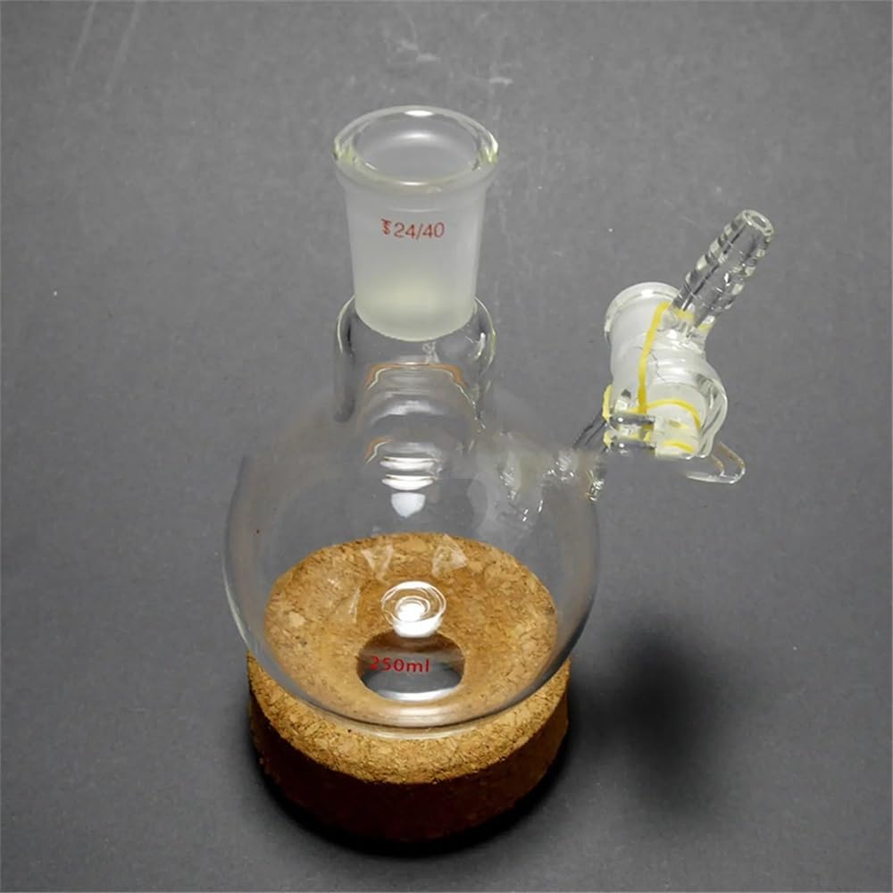 Frasco de vidrio 24/40 de 250 ml con cristalería de laboratorio
