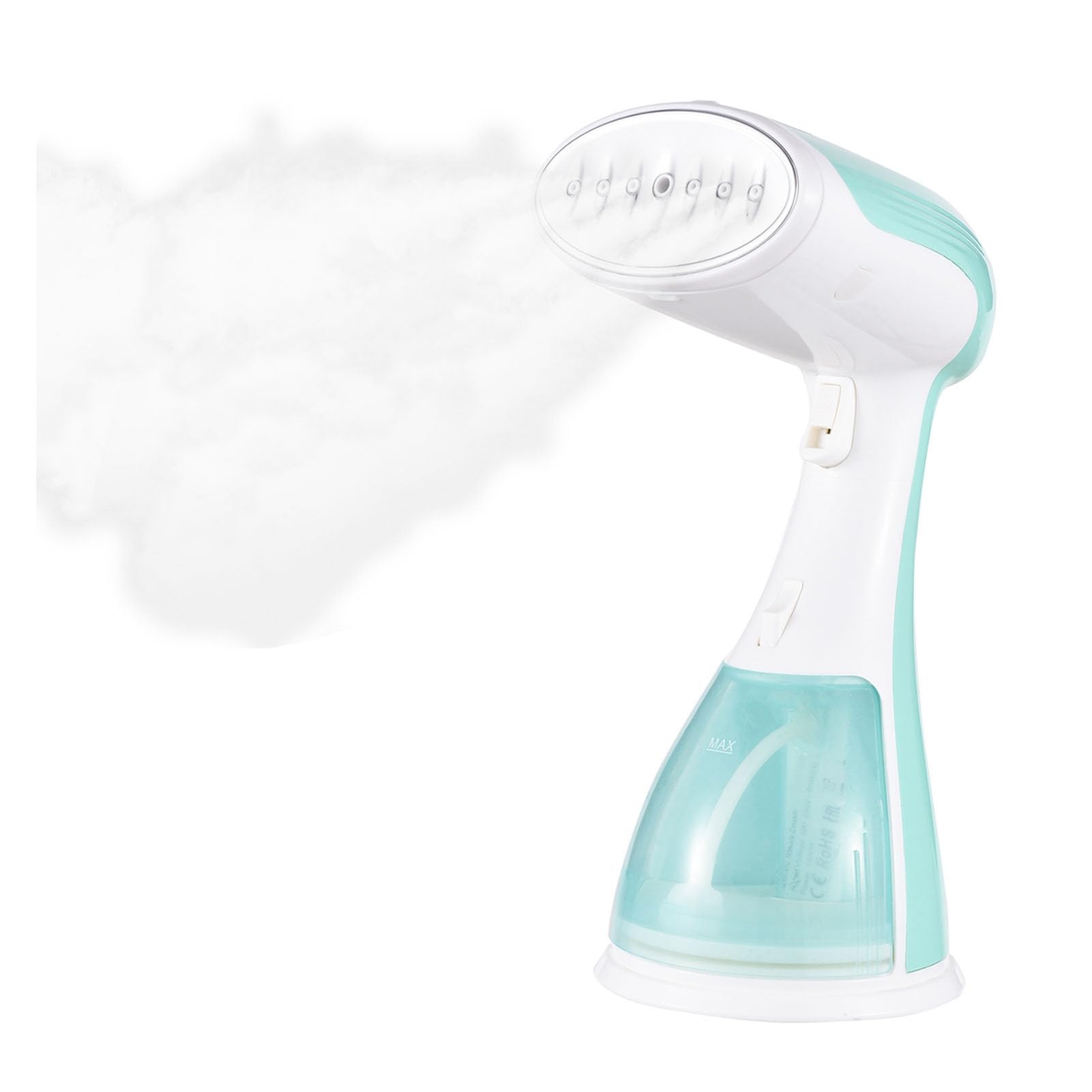 Vaporizzatore per Abiti, 1500W 2 in 1 Vaporizzatore per Abiti Portatile 35s Riscaldamento Rapido Serbatoio dell'Acqua Rimovibile da 300ml Vaporizzatore per Indumenti Portatile con (EU Plug)