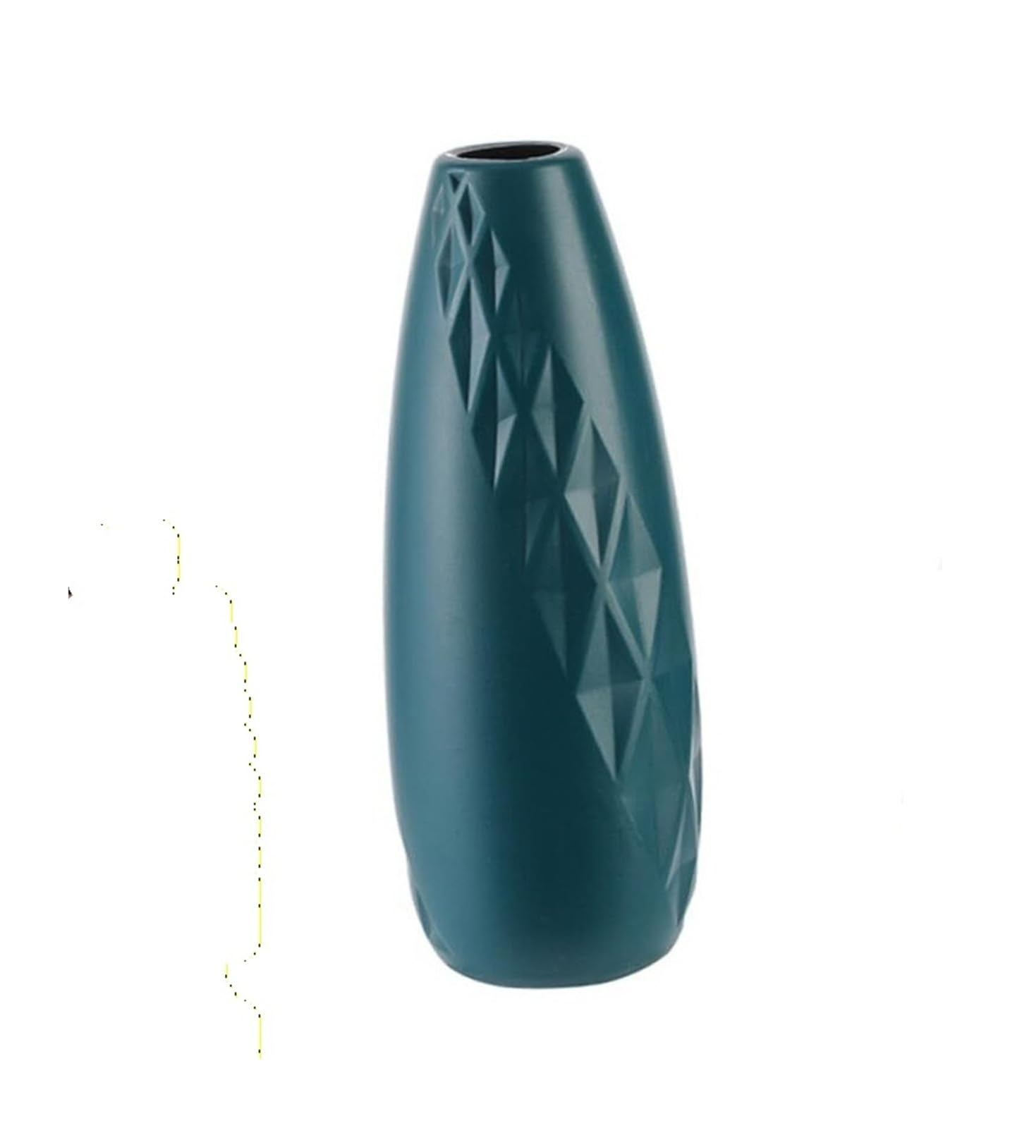 Jarrón de flores de lujo con acabado imitación vitrificada soporte decorativo azul