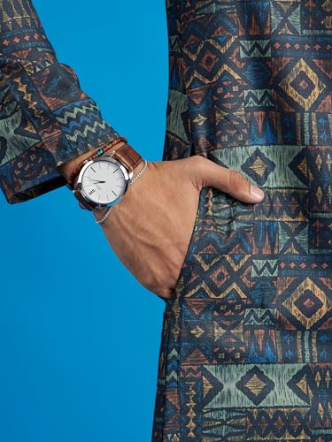 Image of DIWAS by MANYAVAR Men's Viscose Blend Aztec Printed Kurta (1pc)