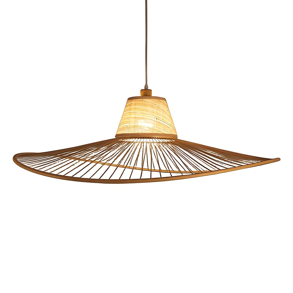 AYQJMD 23.6 Inch Coastal Beach Pendant Light Fixture Large Boho Farmhouse Wicker Pendant Lighting Adjustable Height Dining Room Chandelier for Restaurant Cafe Teahouse Bar Dining Room Club