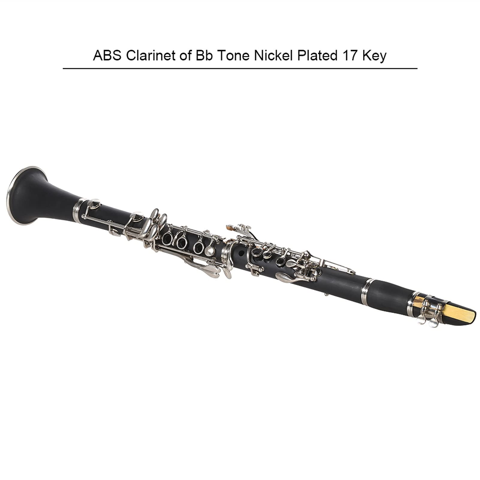 ABS 17 Key BB Clarinet Cupronickel Chapado Niquelado Con Guantes De Limpieza Instrumento De Viento De Madera