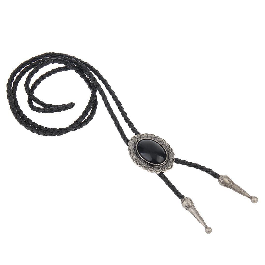 Oval Gemstone Bolo Bola Tie Rodeo Cowboy PU Leather Necktie Antique Silver Jewelry & Watches | Mens Jewelry | Bolo Ties-image-14