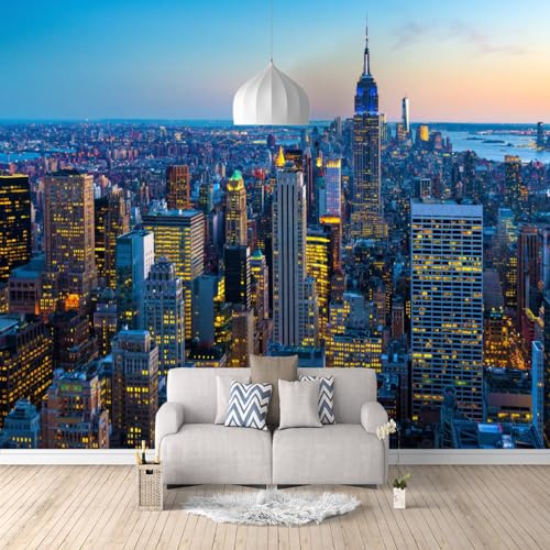 CeLeiR City Skyline Wallpapers, City View Peel and Stick 3D