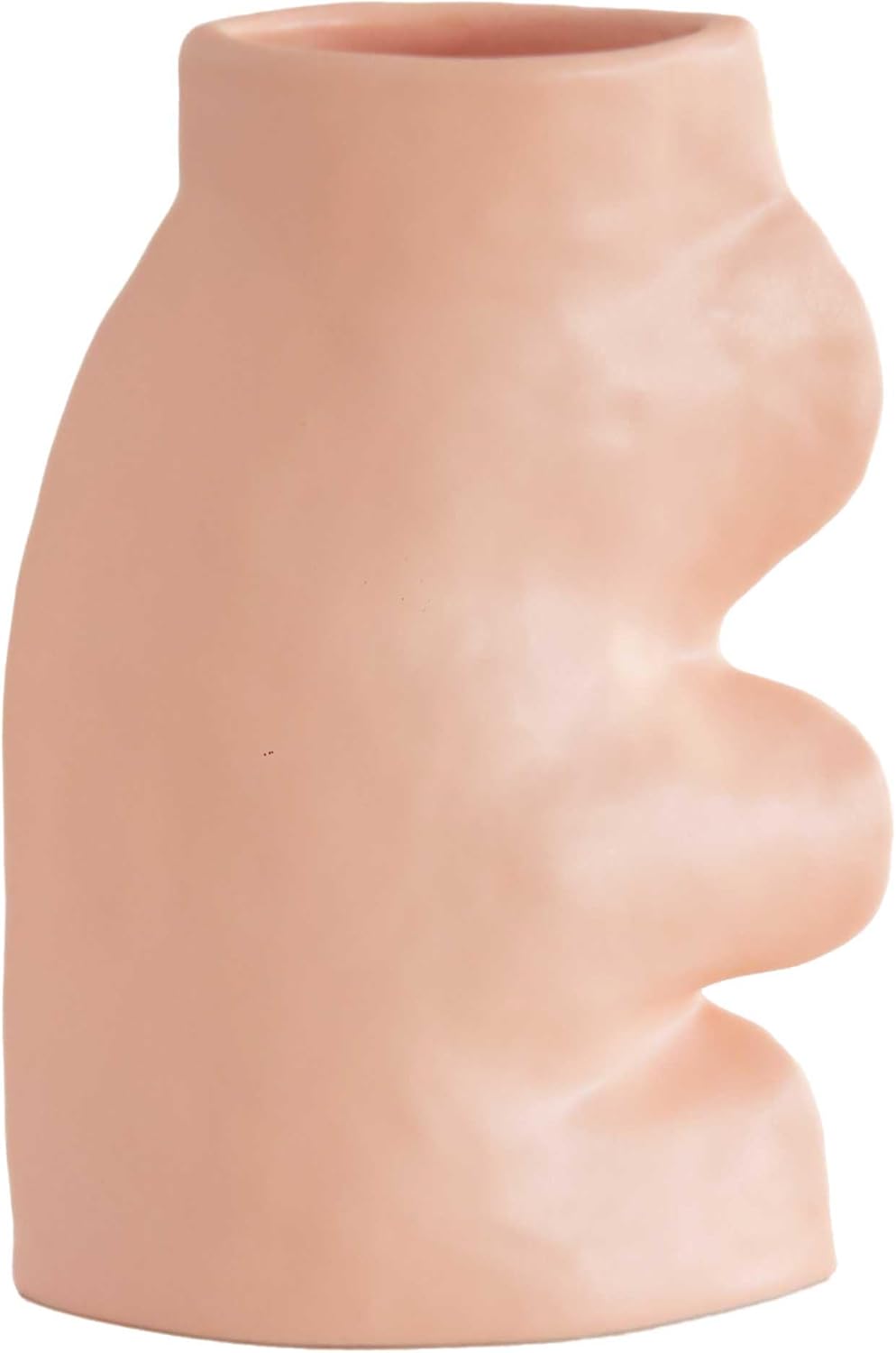 Fluxo Decorative Ceramic Vase, Pink, Large 5 x 8 inches, for Living Room, Bedroom, Dining Table, Kitchen, Wedding, Event Decor, and Gifts