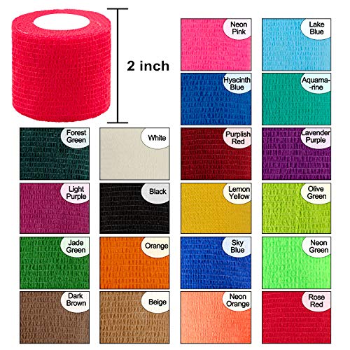 Bqtq 40 Rolls Self Adherent Wrap 2 Inch Self Adhesive Bandages Wrap Tape Stretch Bandage Self Stick Bandage Wraps For Wrist Ankle Swelling Sprains(20 Colors) #TOP1