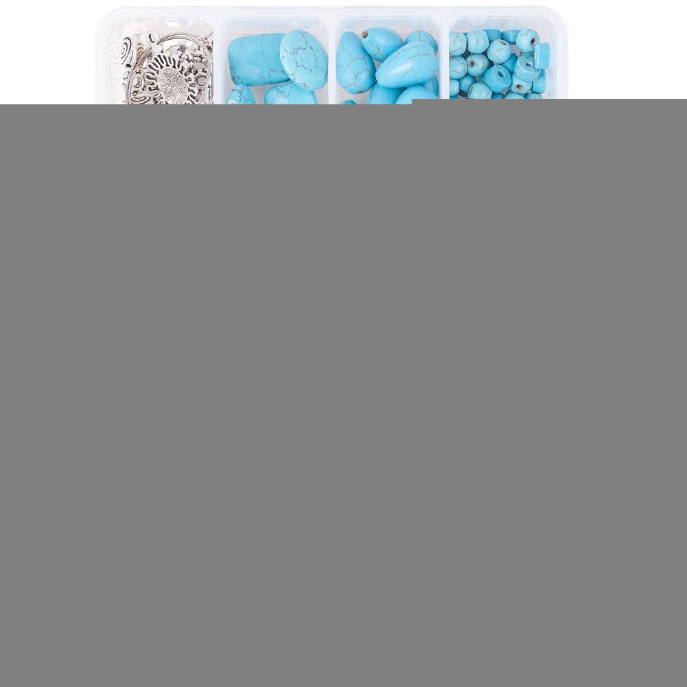 SUNNYCLUE DIY 6 Pairs Bohemian Turquoise Beaded Earring Making Kit Chandelier Drop Dangle Earrings for Women Girls Beginners, Nickel Free Brass Earring Hooks