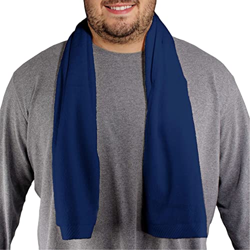 ThinkBamboo Silky Soft Cooling Towel for Neck, Sweat Towel / Gym Towel / Sports Towel / Hiking Towel - Extra Strength Bamboo Rayon Blend - 12" X 48" - Royal Blue - 6 pc