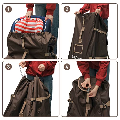 Getump Car Seat Travel Bag, Large Car Seat Travel Cover Bag With Heavy Duty Fabric For Water Dirt Tear Resistant, Gate Check Bag For Airplane Fits Infant Booster Convertible Carseat For Airport Cover #TOP2