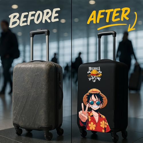 Image of WanderWraps Spendex Polyester Protective Luggage Cover | Hard Luggage Trolley Bag Cover | Washable | Dust Proof | Stretchable | L - 28 inch | Strawboundd