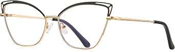 Blue Light Glasses Cateye Women Fake Eyeglasses Anti Eye Strain Computer Glasses Clear Lens