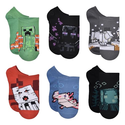 Minecraft Boys No Show Sock Dark 9-11