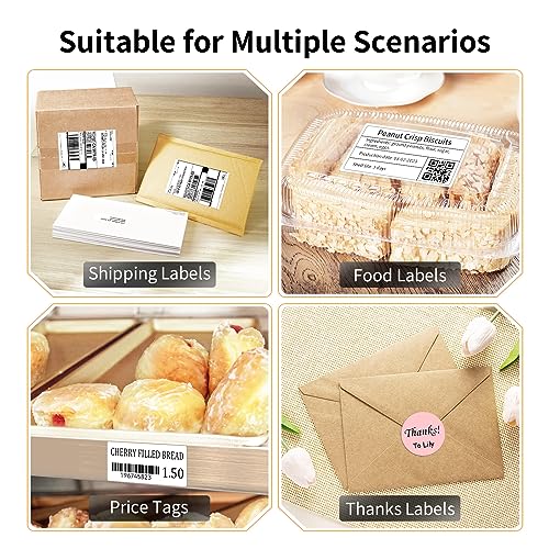 JADENS Bluetooth Etikettendrucker, DHL 4x6 Thermodrucker Ettikettendrucķer, Bluetooth Etikettiergerät Label Printer für Zalando, Amazon, Shopify, Barcode