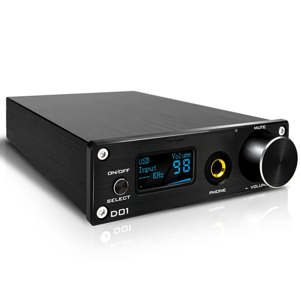 Decoder Audio DAC BT 5.0, convertitore Audio da Digitale ad analogico, Amplificatore di Potenza Sonora con interfaccia USB/Fibra Ottica/coassiale/RCA/6,35 mm, per Altoparlanti passivi Domestici