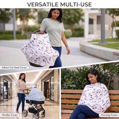 Image of A Baby Cherry - Nursing Cover, Nursing Covers for Feeding Mom, Feeding Cover Breastfeeding Mother, Feeding Cover for mom, Multi-Use, Breathable, 360 Full Privacy Set of 2