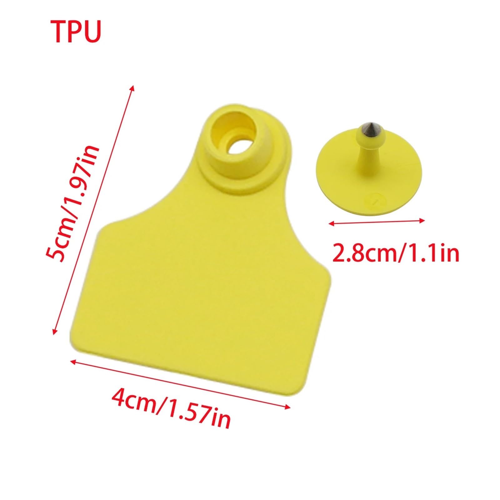 Set di 150 targhette per orecchie vuote per bestiame, marcatori per orecchini, per bovini, mucche, suini, cervi, cammelli, cavalli (giallo)